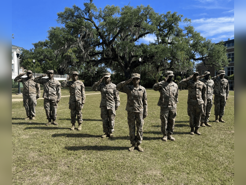 a group photo of FAMU ARMY ROTC Cadets in uniform