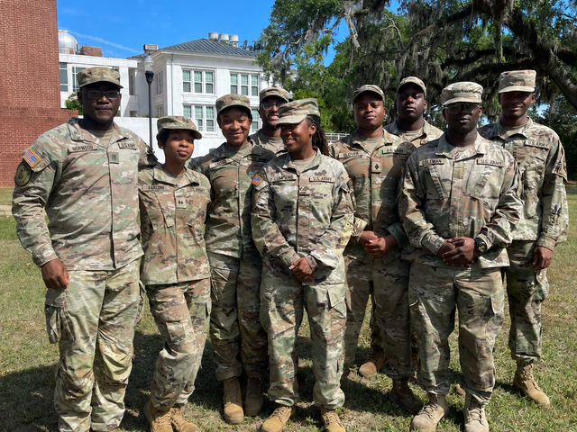 a group photo of FAMU ARMY ROTC Cadets in uniform
