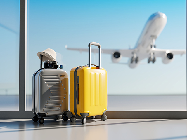 Two Suitcases in airport