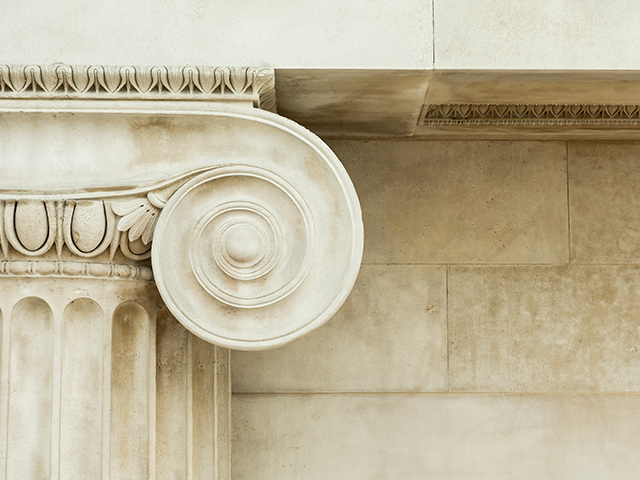 Decorative detail of an ancient Ionic column