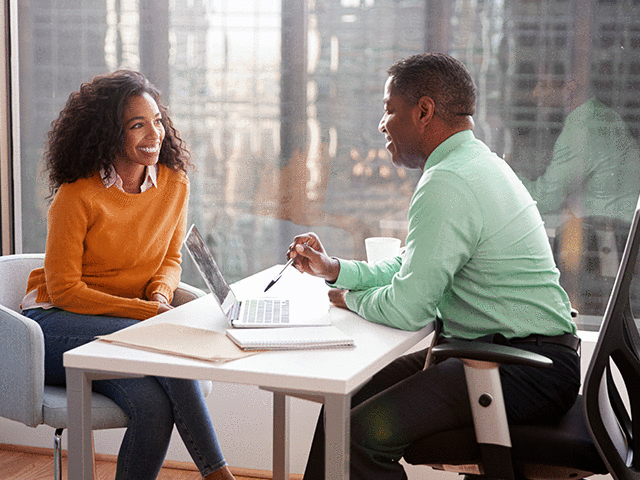 Student attending a meeting with Academic Advisor