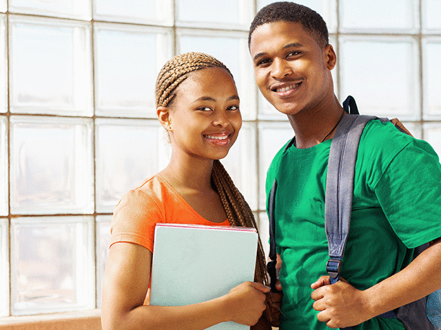 smiling college students