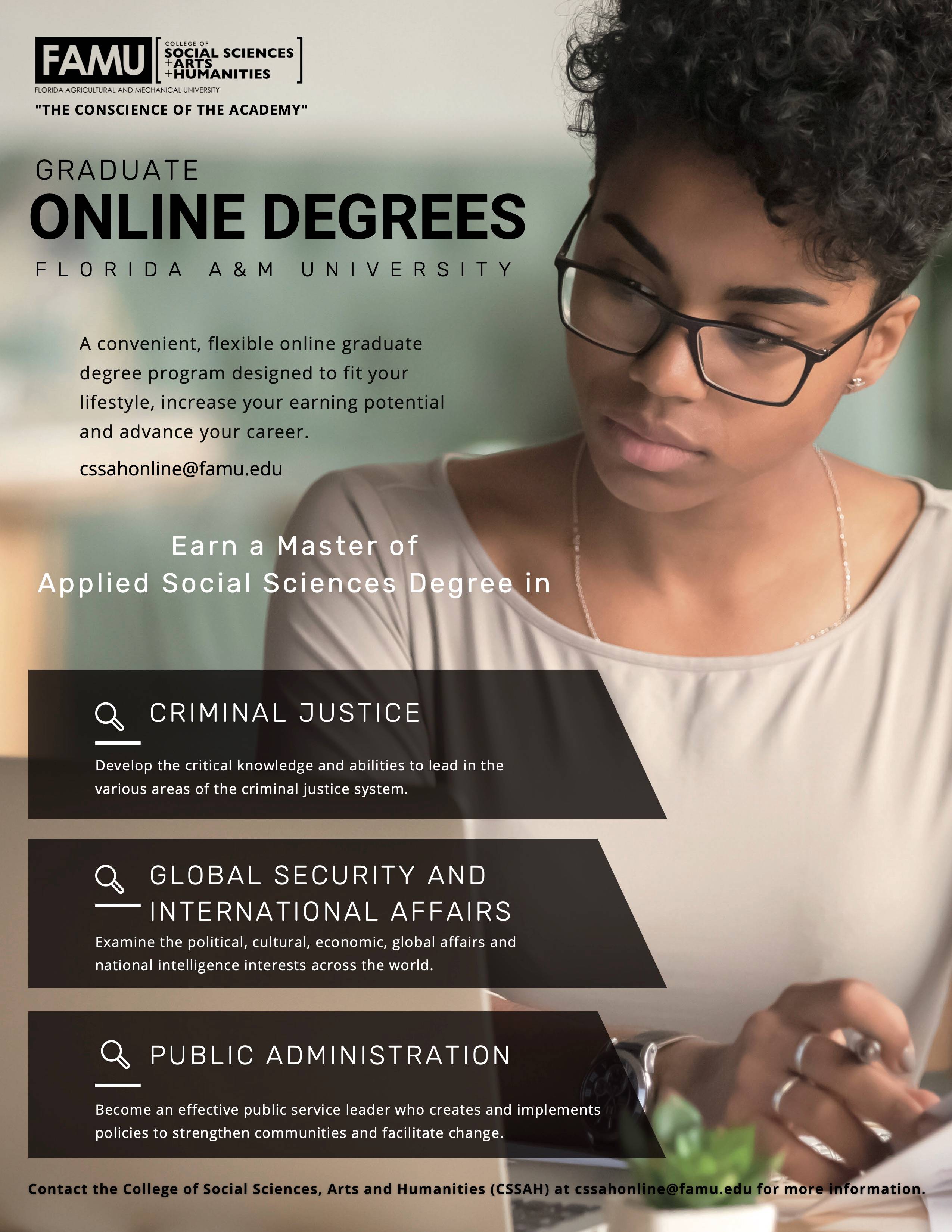 Earn a master's degree online with CSSAH