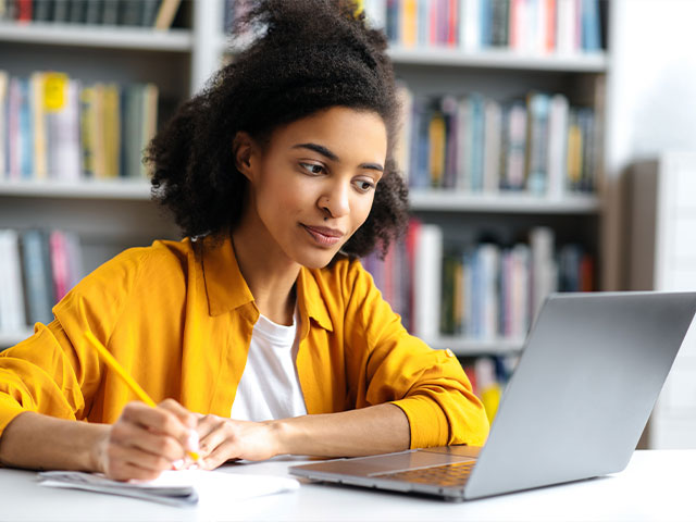 Student reviewing admission requirements